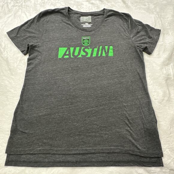 Austin FC T Shirt Womens Large Football Club MLS Soccer Short Sleeve Dark Gray - Picture 1 of 8